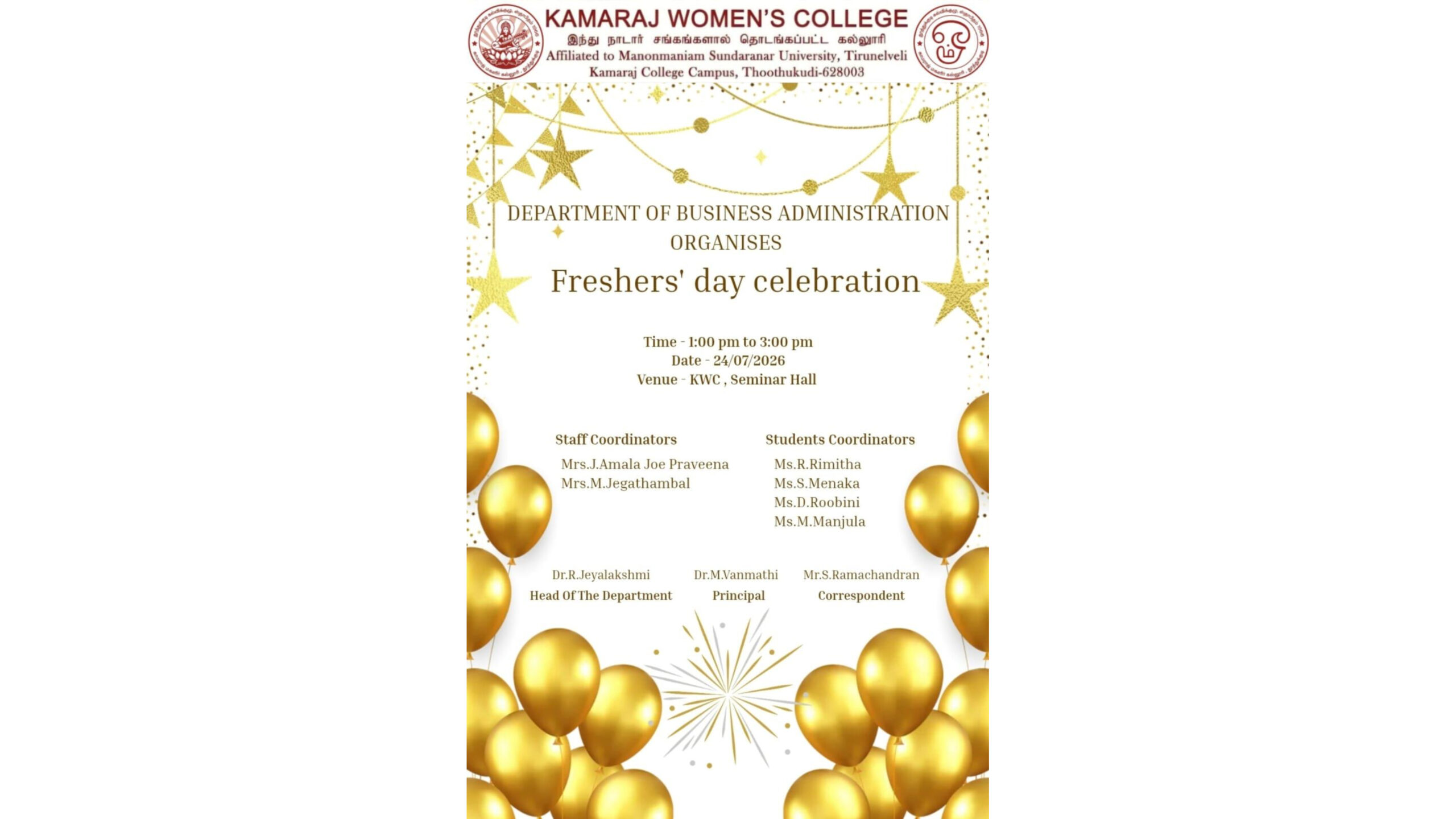 BBA Freshers Day Celebration