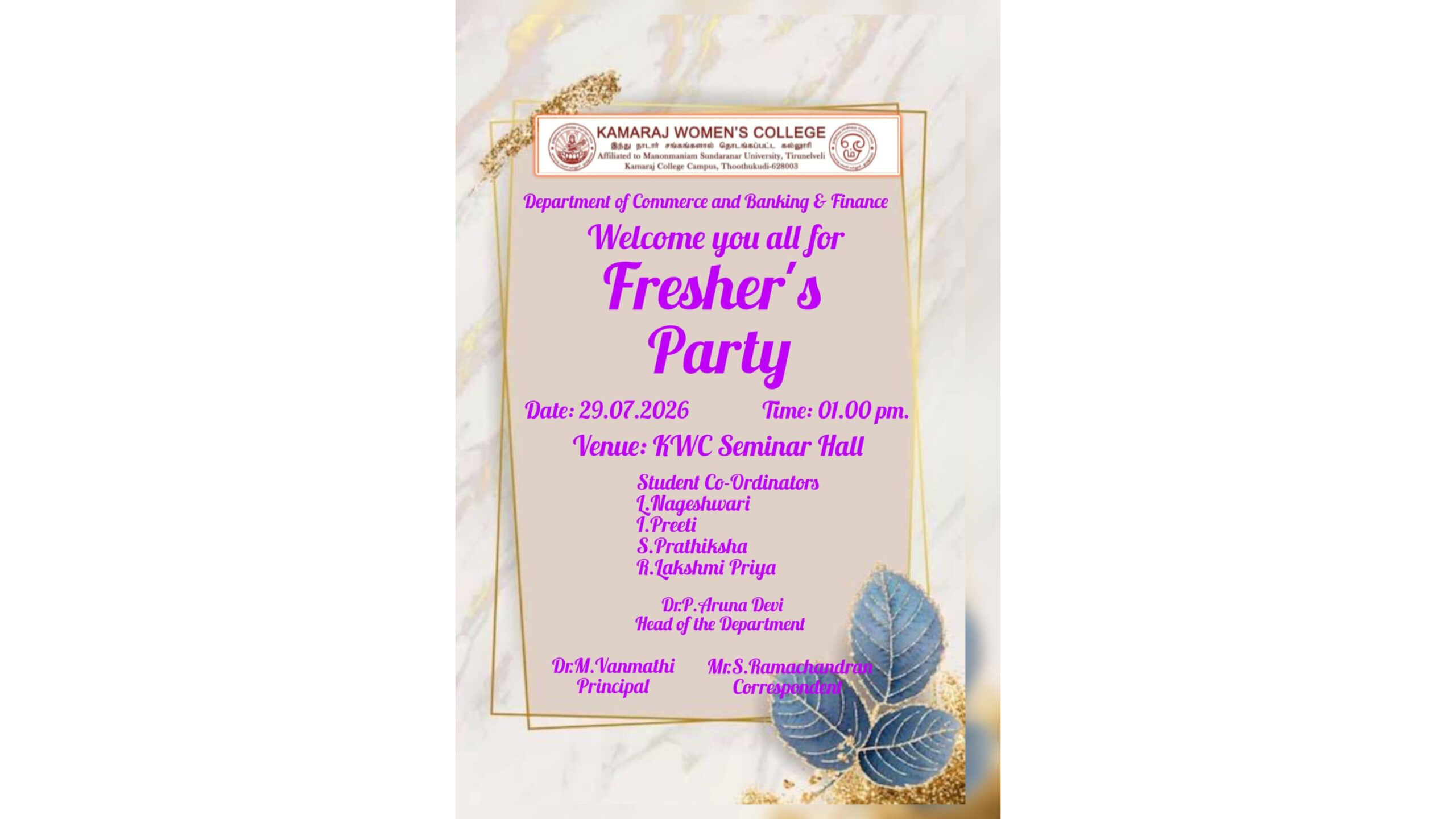 Banking and Finance Freshers Day