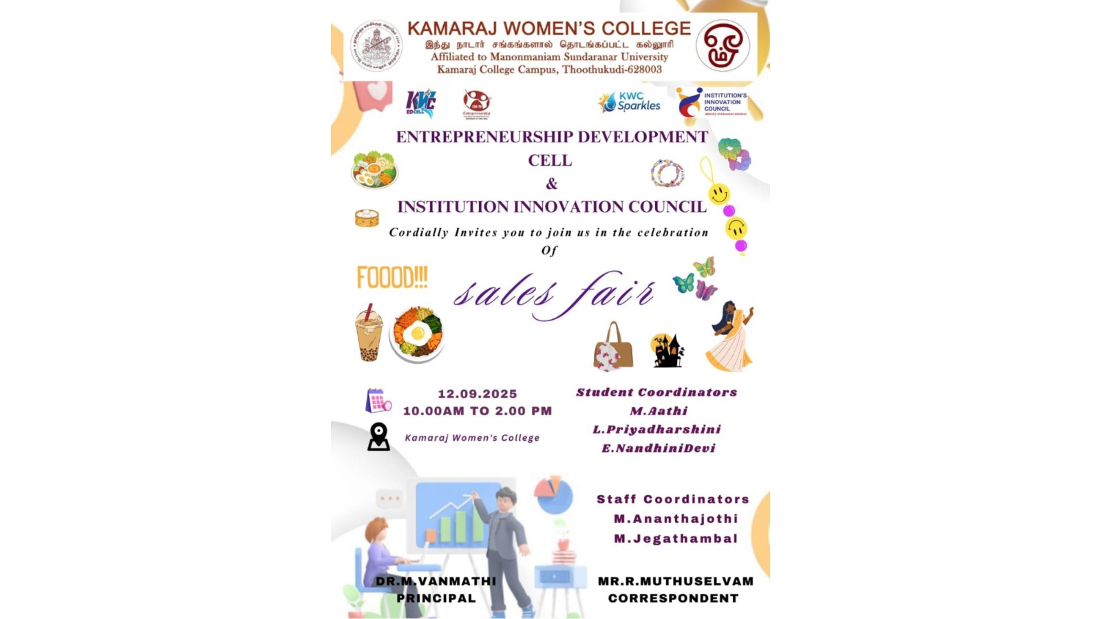 Entrepreneurship Sales Fair Kamaraj Women’s College