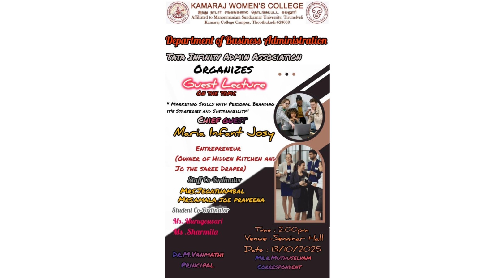 Guest Lecture at Kamaraj Women’s College