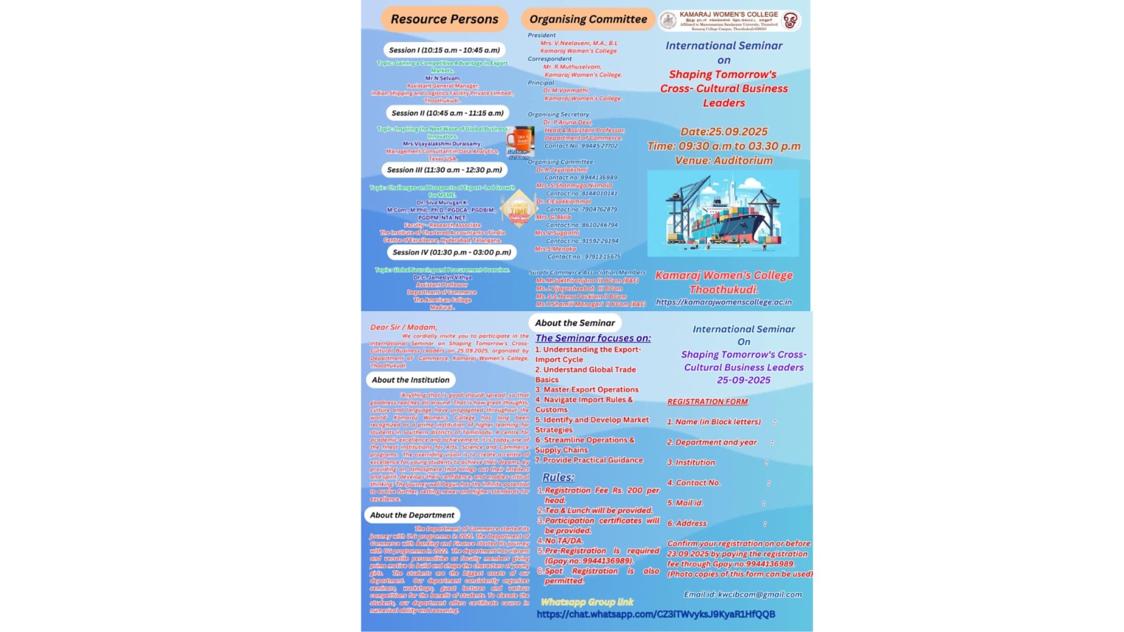 International Seminar on Cross Cultural Business Leaders