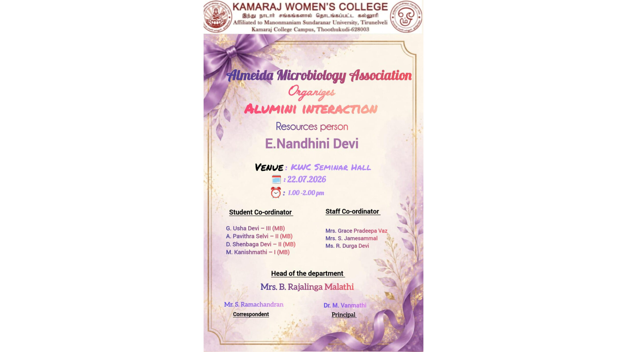 Microbiology Alumni Interaction Programme